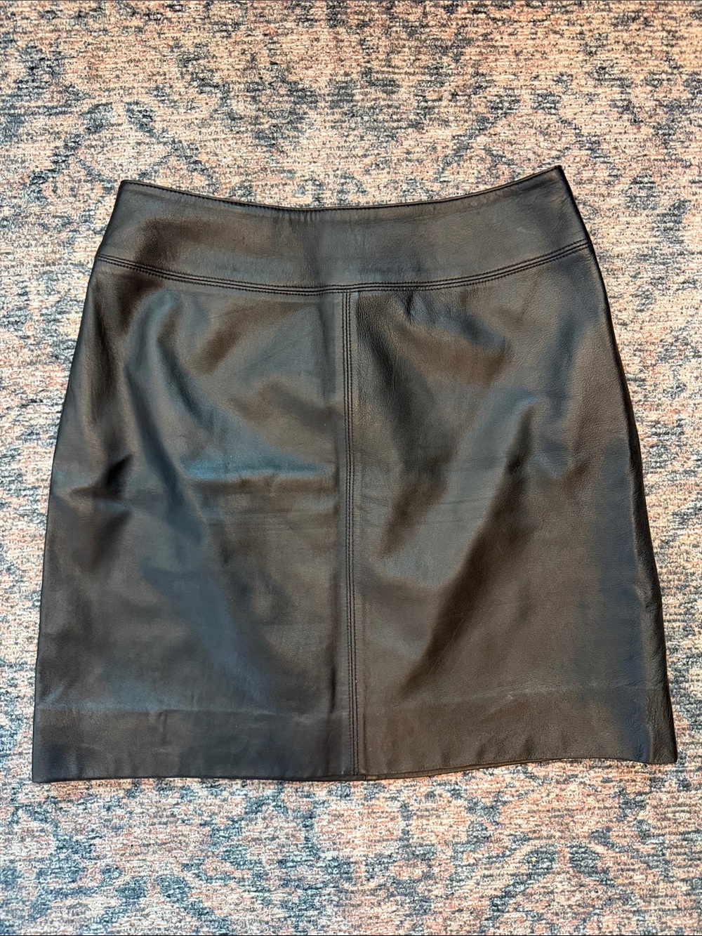 Vintage Jones New York Black Leather Mini Skirt